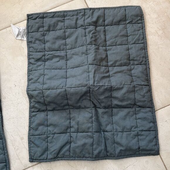 Quince European Linen Box Quilted Sham Set Standard NWOT Dusty Blue - Picture 4 of 6